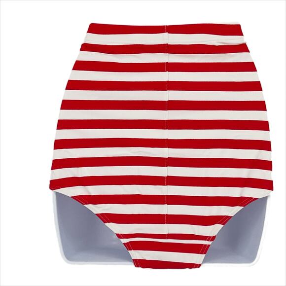 Bikini Bottom Striped Swimsuit Bottom in Red/White Size XL - Picture 2 of 5